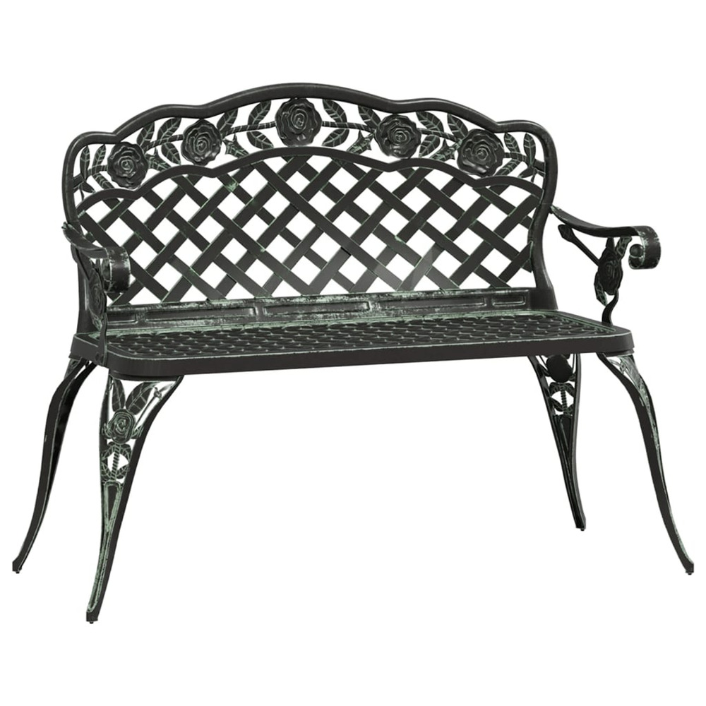 Banc de jardin 108 cm aluminium coulé vert
