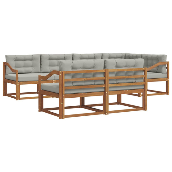 Ensemble de canapés d'extérieur 7 pcs gris naturel et clair