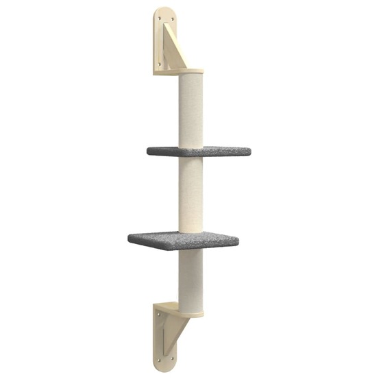 Arbre à chat meuble tour grimper jouet grattage grattoir escalade plateforme mural avec griffoir foncé 108 cm gris