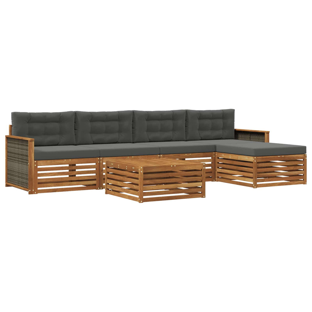 Ensemble de canapés d'extérieur 6 pcs naturel et anthracite