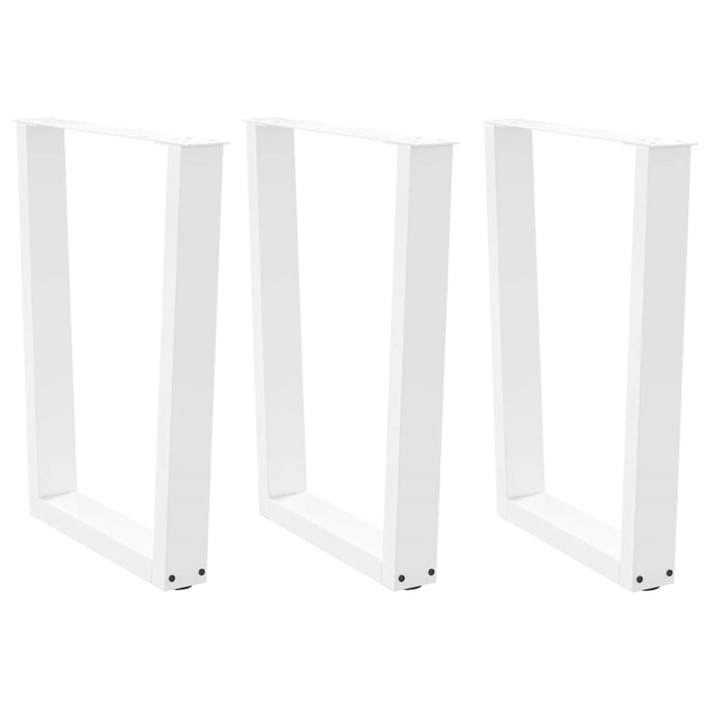 Pieds de table à manger en forme de v, 3 pièces, blanc, 70 x (72-73,3) cm, acier