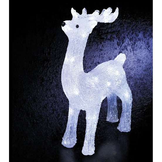 Déco lumineuse renne debout 40 led blanc froid h 45 cm