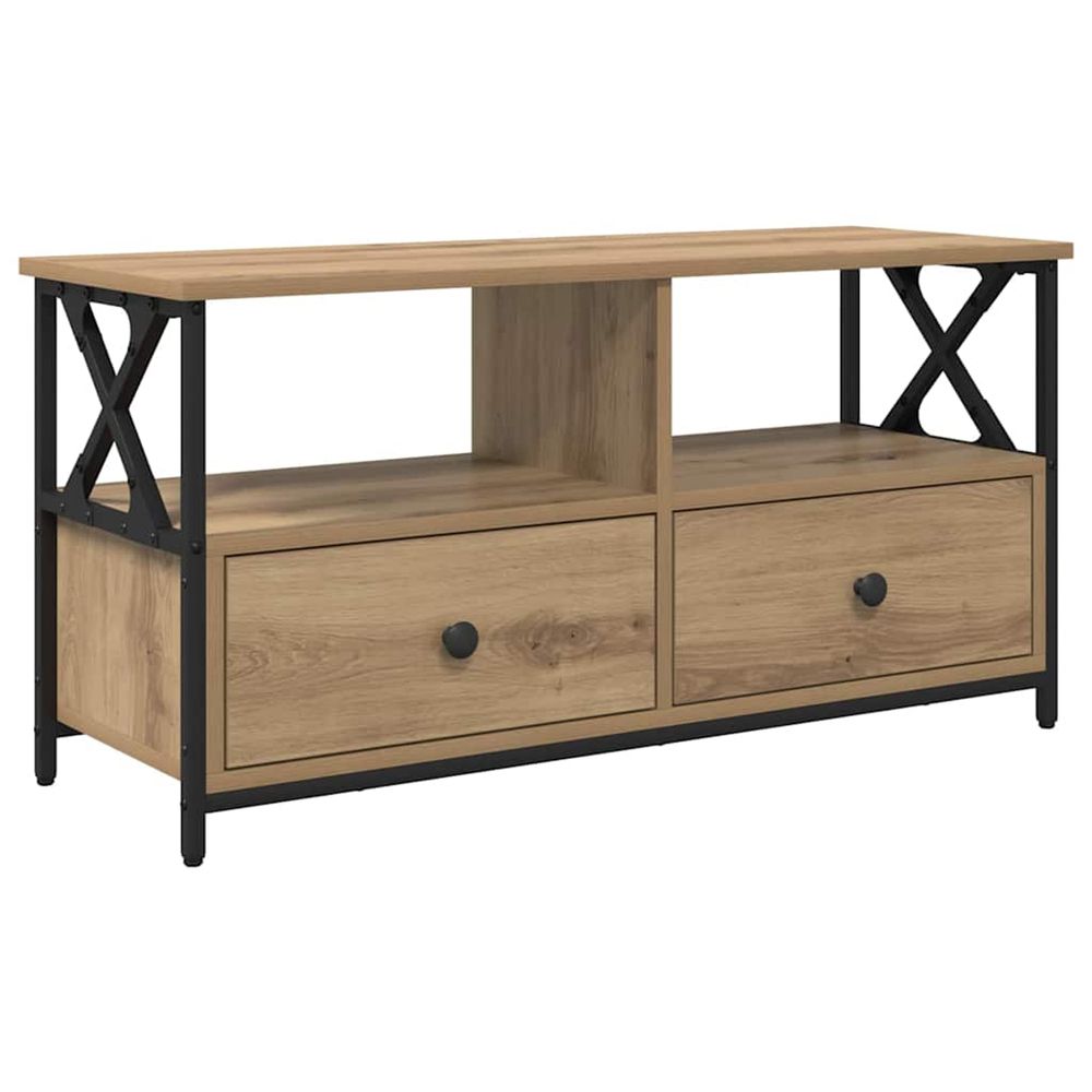 Meuble tv 90 x 33 x 45 cm chêne artisanal
