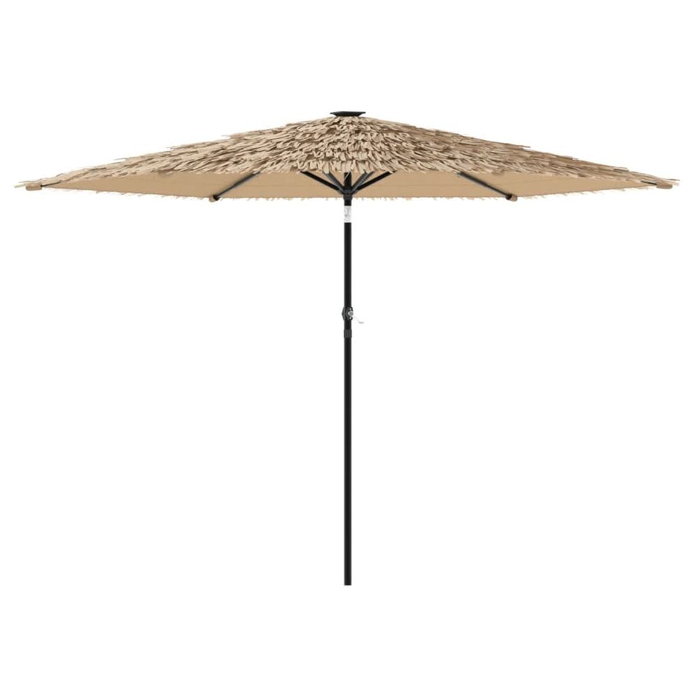 Parasol de jardin avec led et mât en acier marron 288x288x225cm