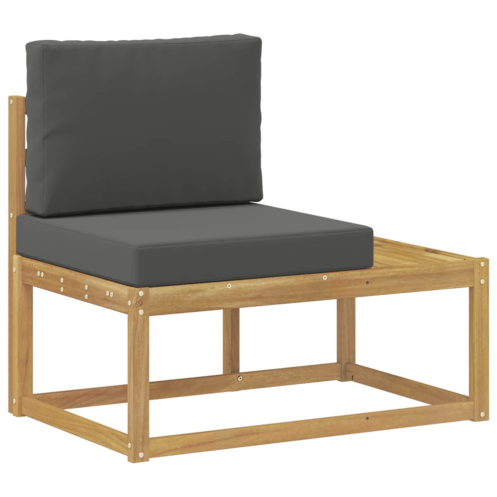 Canapé d'extérieur en bout avec coussin blanc 91 x 63 x 73 cm