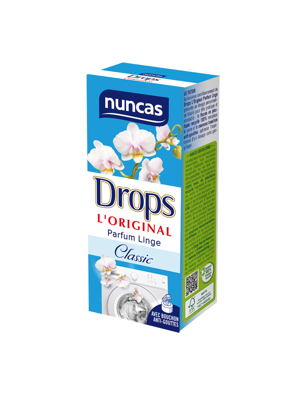 Parfum concentré drops pour linge 100ml classic - nuncas