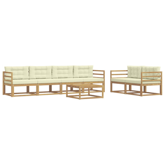 Ensemble de canapés d'extérieur 6 pcs blanc et crème