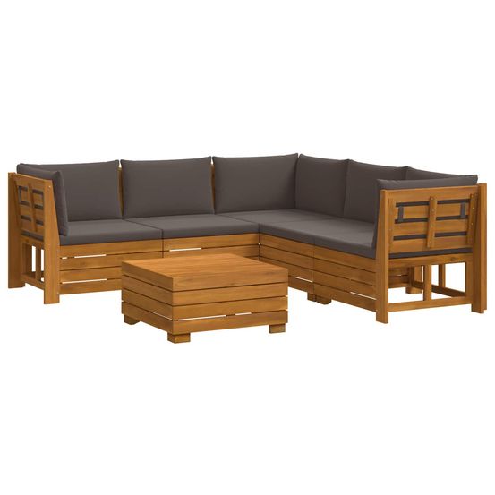6 pc ensemble de canapés d'extérieur bois d'acacia massif