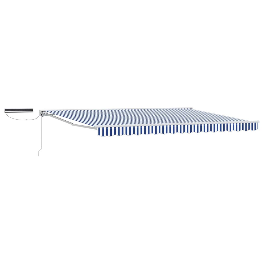 Auvent rétractable électrique bleu et blanc 4 × 3,5 m