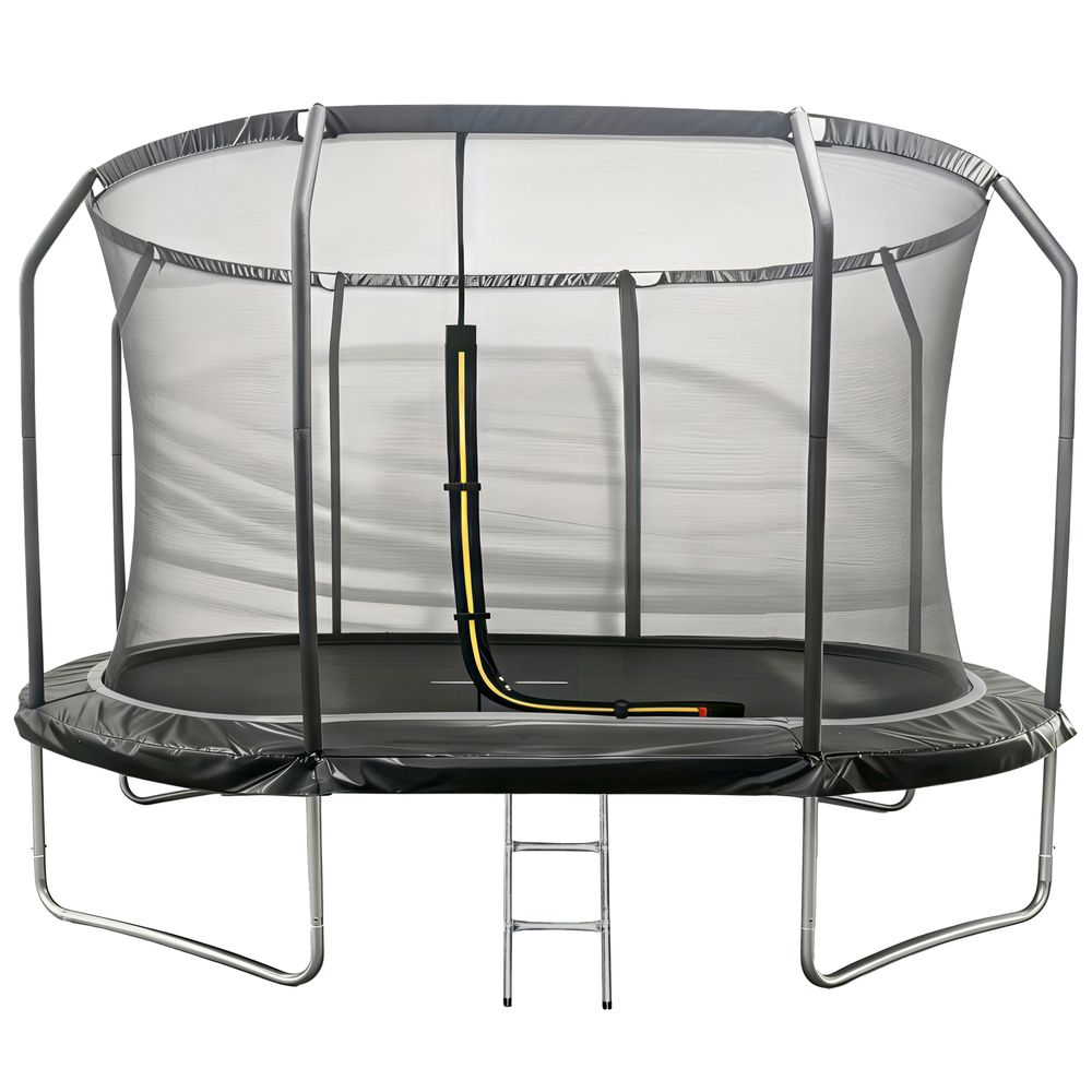 Trampoline ovale 366x244cm noir sydney + filet et échelle