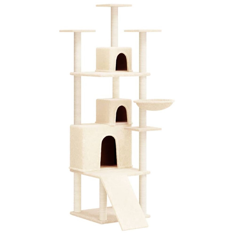 Arbre à chat avec griffoirs en sisal crème 175 cm