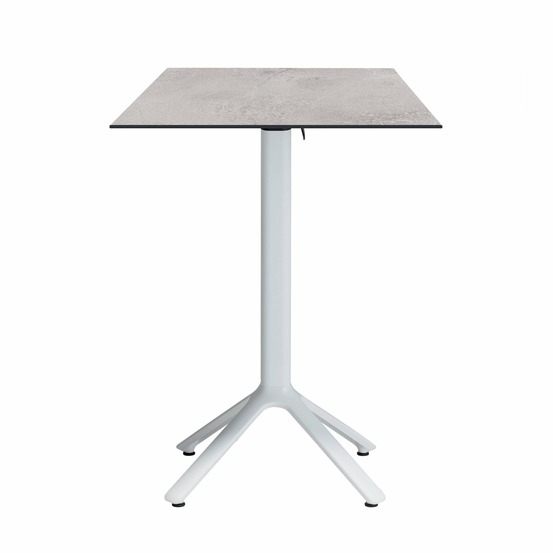 Restootab - table haute pliable nemo blanche pour extérieur pierre claire 60x60