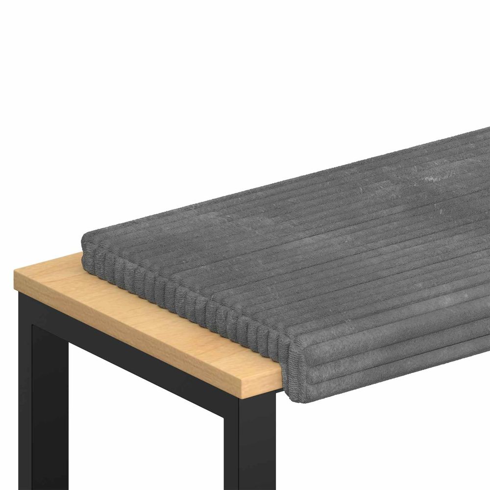 Coussin de banc velours côtelé en peluche gris clair