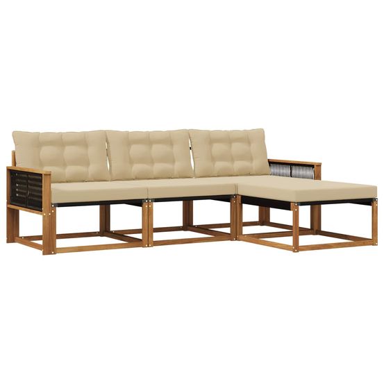 Ensemble de canapés d'extérieur 4 pc naturel et beige