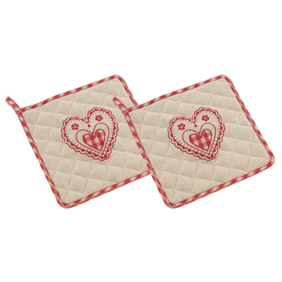 Manique motif coeur (lot de 2)