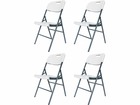 Lot de 4 chaises pliantes "foldy" - 46 x 52 x 86 cm - blanc