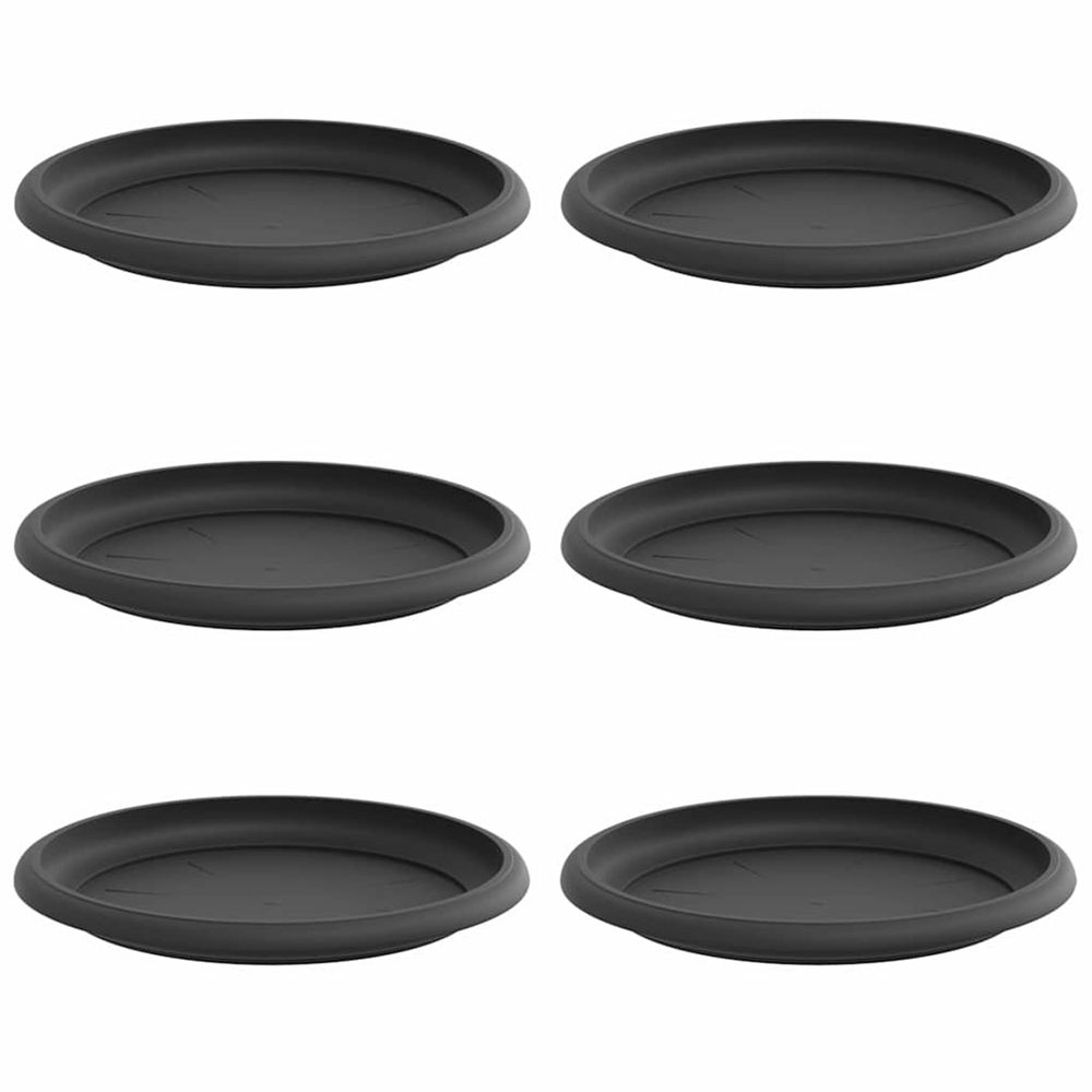 Plateau à fleurs rond 6 pc noir ø 17,5 x 2 cm plastique