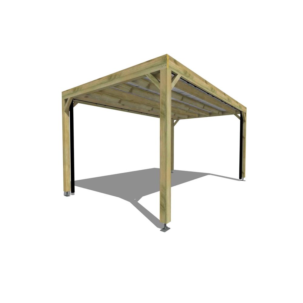 Carport bois • 5m x 3m • indépendante • sens largeur • livraison comprise