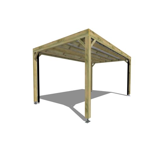 Carport bois • 5m x 3m • indépendante • sens largeur • livraison comprise