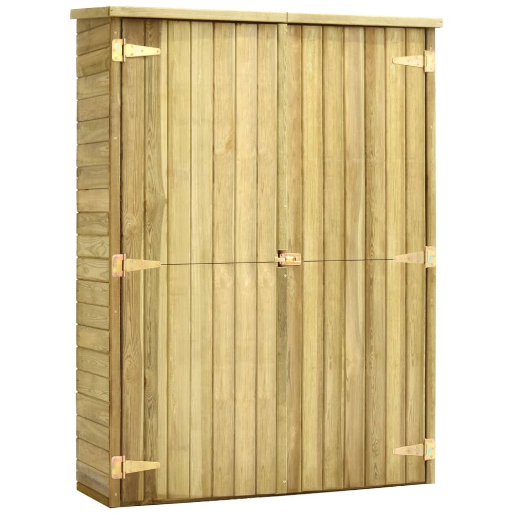 Abri de jardin cabane cabanon maison de stockage remise extérieur hangar outils robuste 123 x 50 x 171 cm pinède imprégnée ma