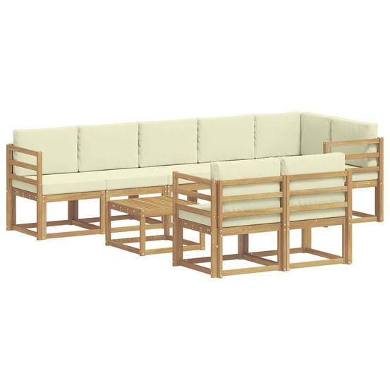 Ensemble de canapés d'extérieur 9 pc blanc et crème polyester