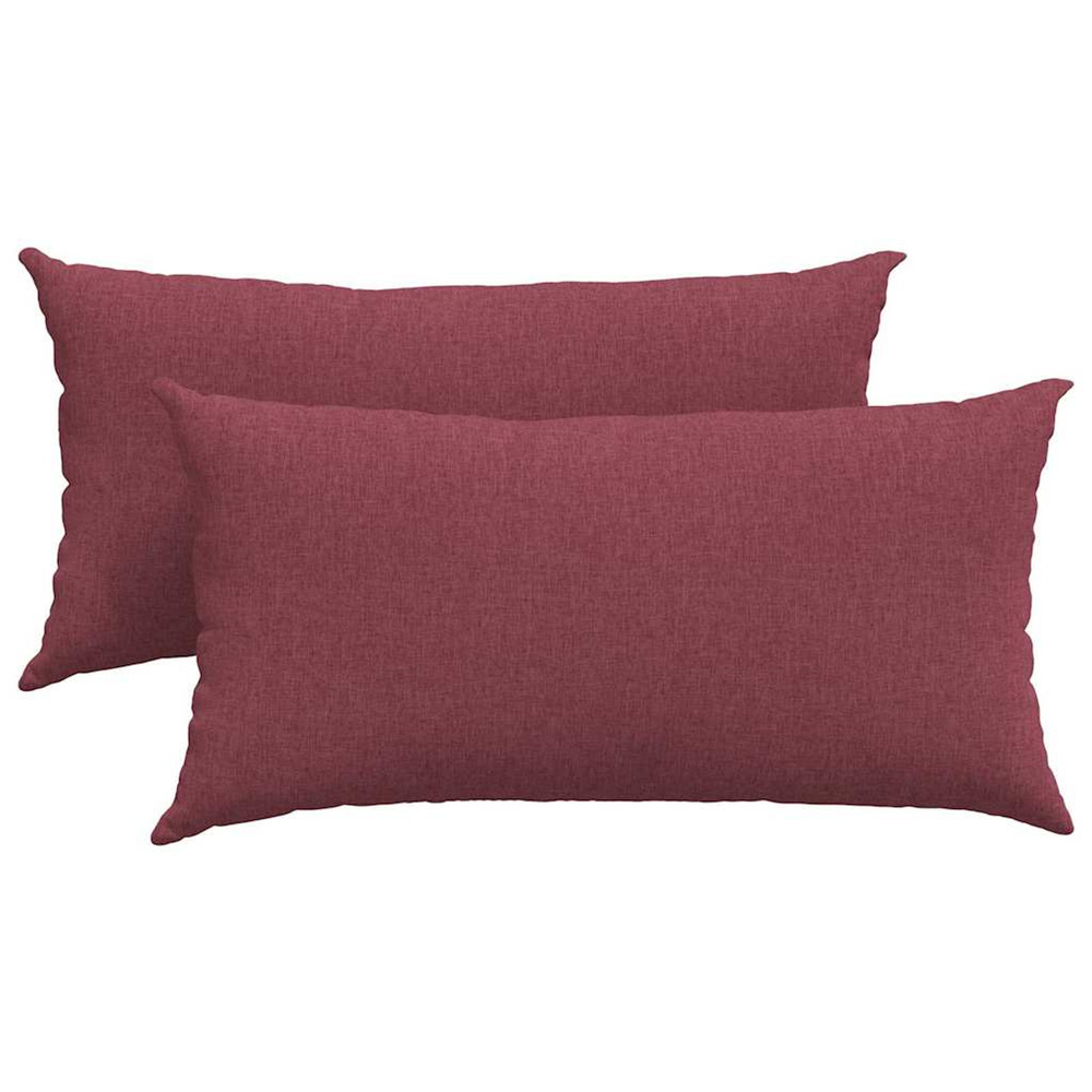 Coussins de canapé 2 pcs bordeaux 80 x 40 cm tissu
