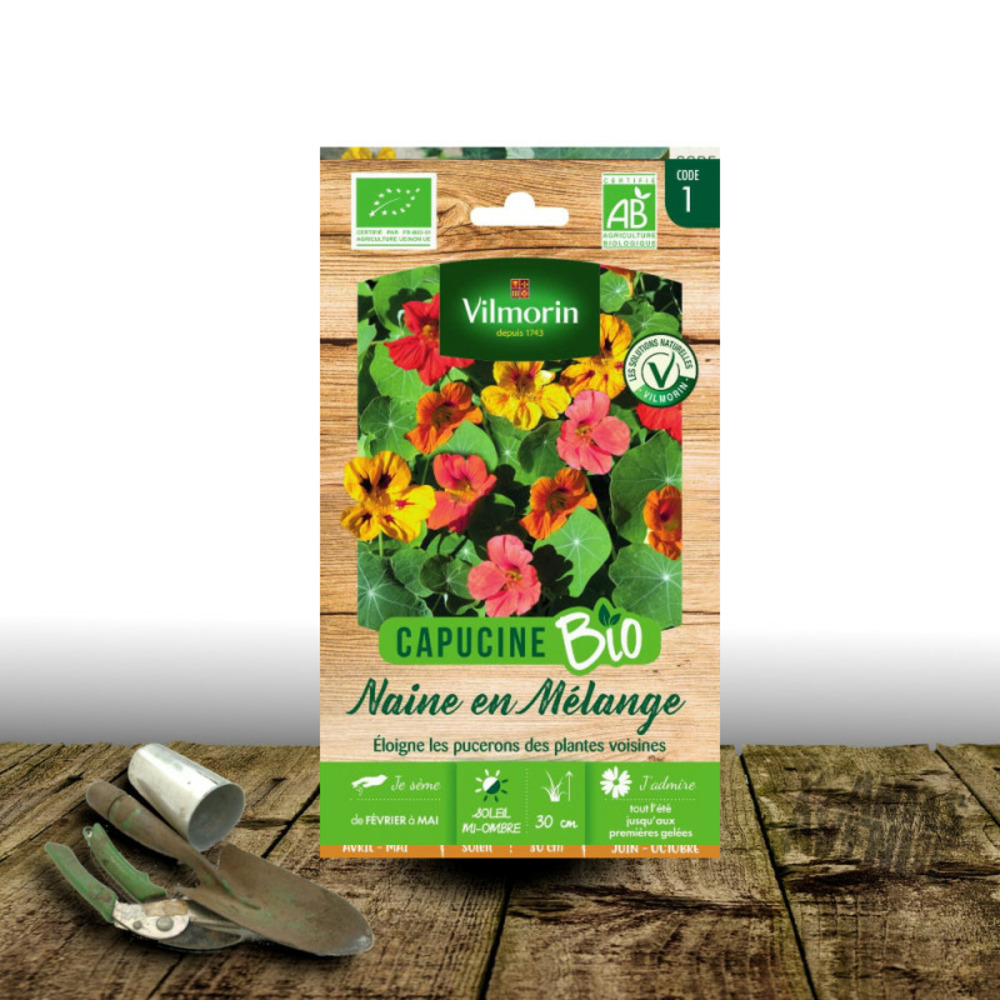 Graines de capucine naine en mélange - sans traitement - vilmorin sachet