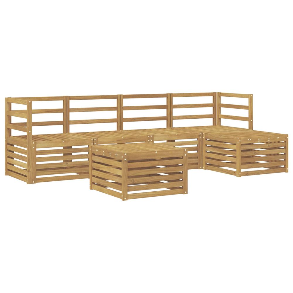 Ensemble de canapés d'extérieur 6 pc blanc bois d'acacia massif