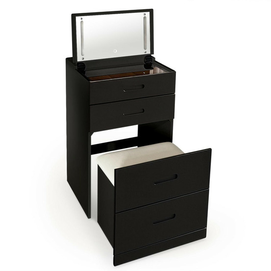 Coiffeuse compacte avec miroir led