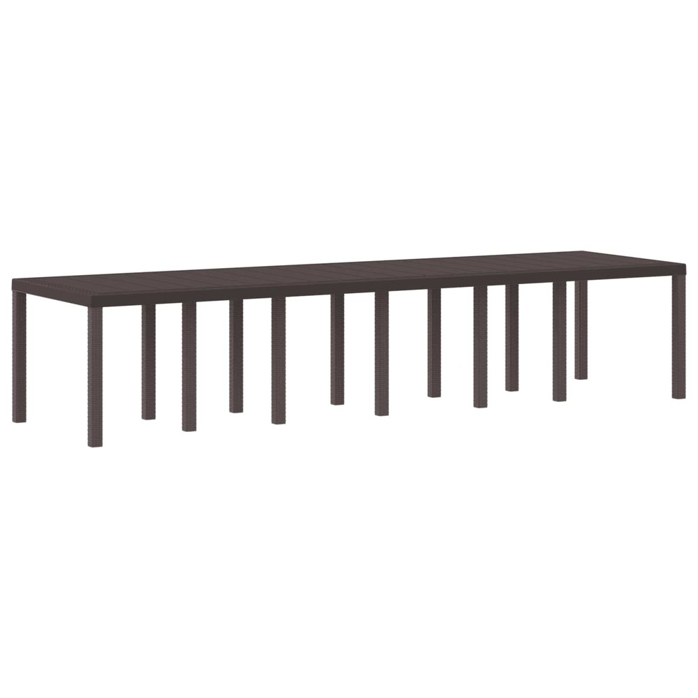 Table de jardin marron 350 x 100 x 74 cm polyrotin