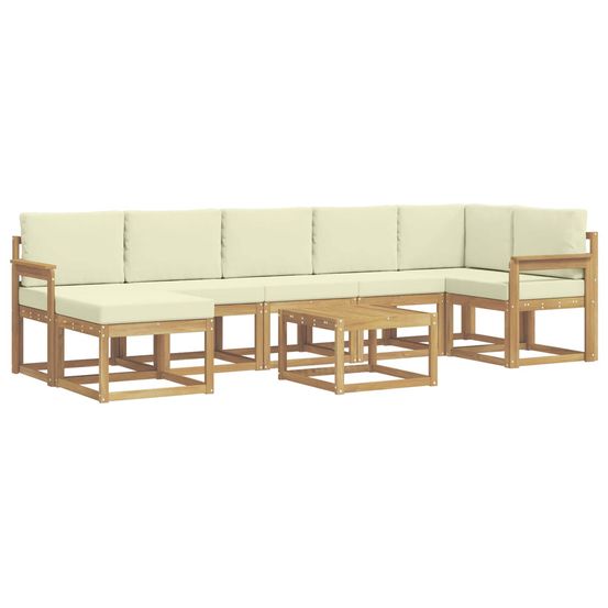 Ensemble de canapés d'extérieur 8 pc blanc et crème polyester