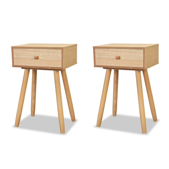 Table de chevet Bois de pin massif Marron