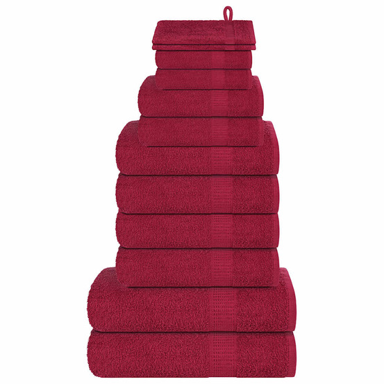 Ensemble de serviettes 12 pcs frogn bordeaux 100% coton