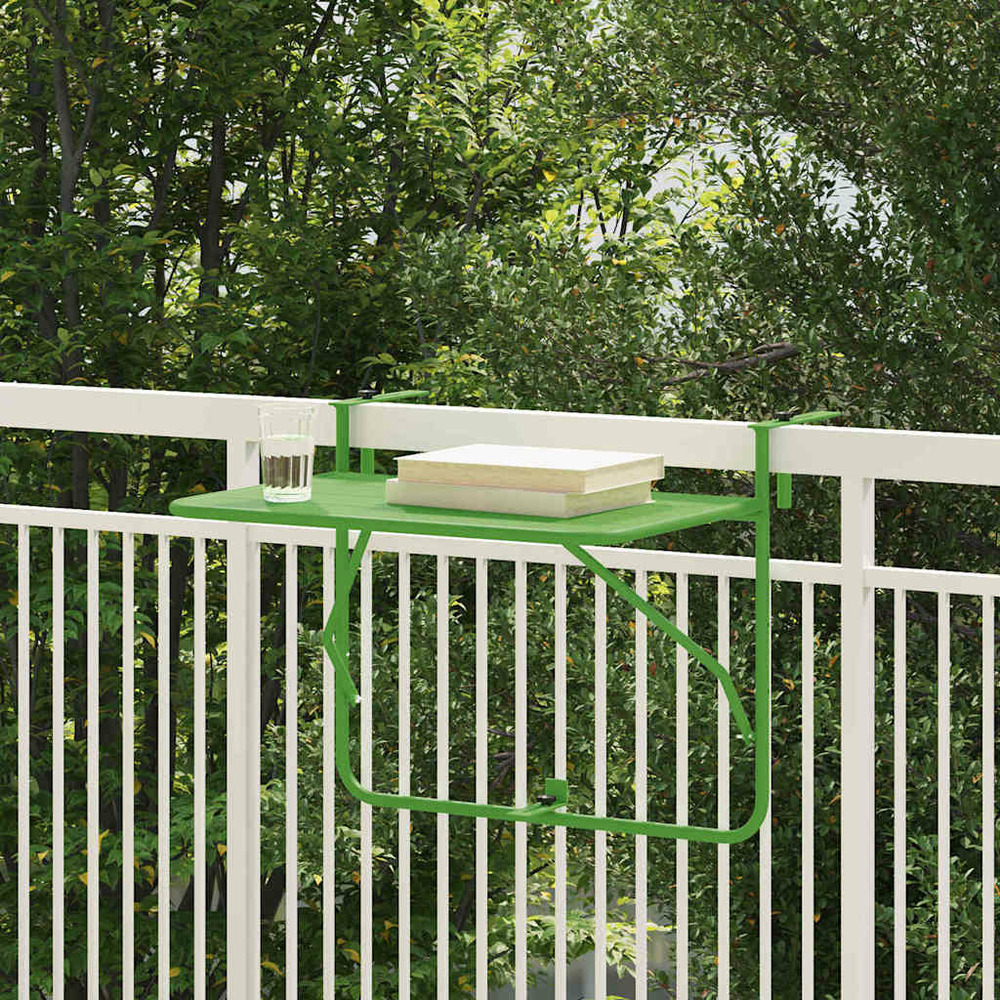 Table suspendue de balcon vert 60 x 39 x 65 cm acier