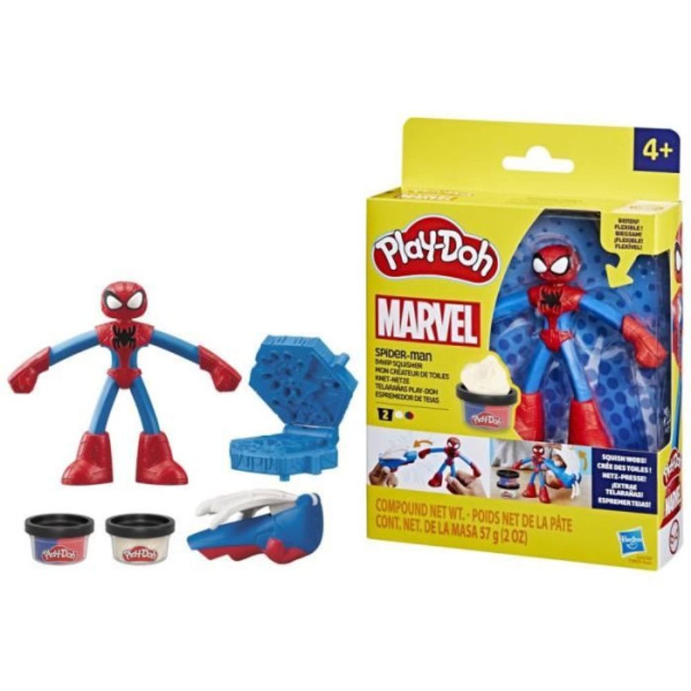 Play-doh spider-man, coffret mon créateur de toiles avec figurine flexible et pâte a modeler, des 4 ans, marvel