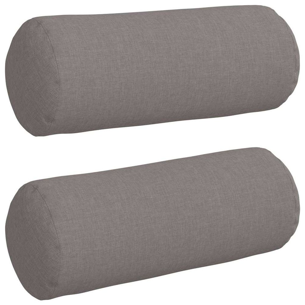 Coussins d'accent 2 pc tissu taupe ø 15 x 40 cm