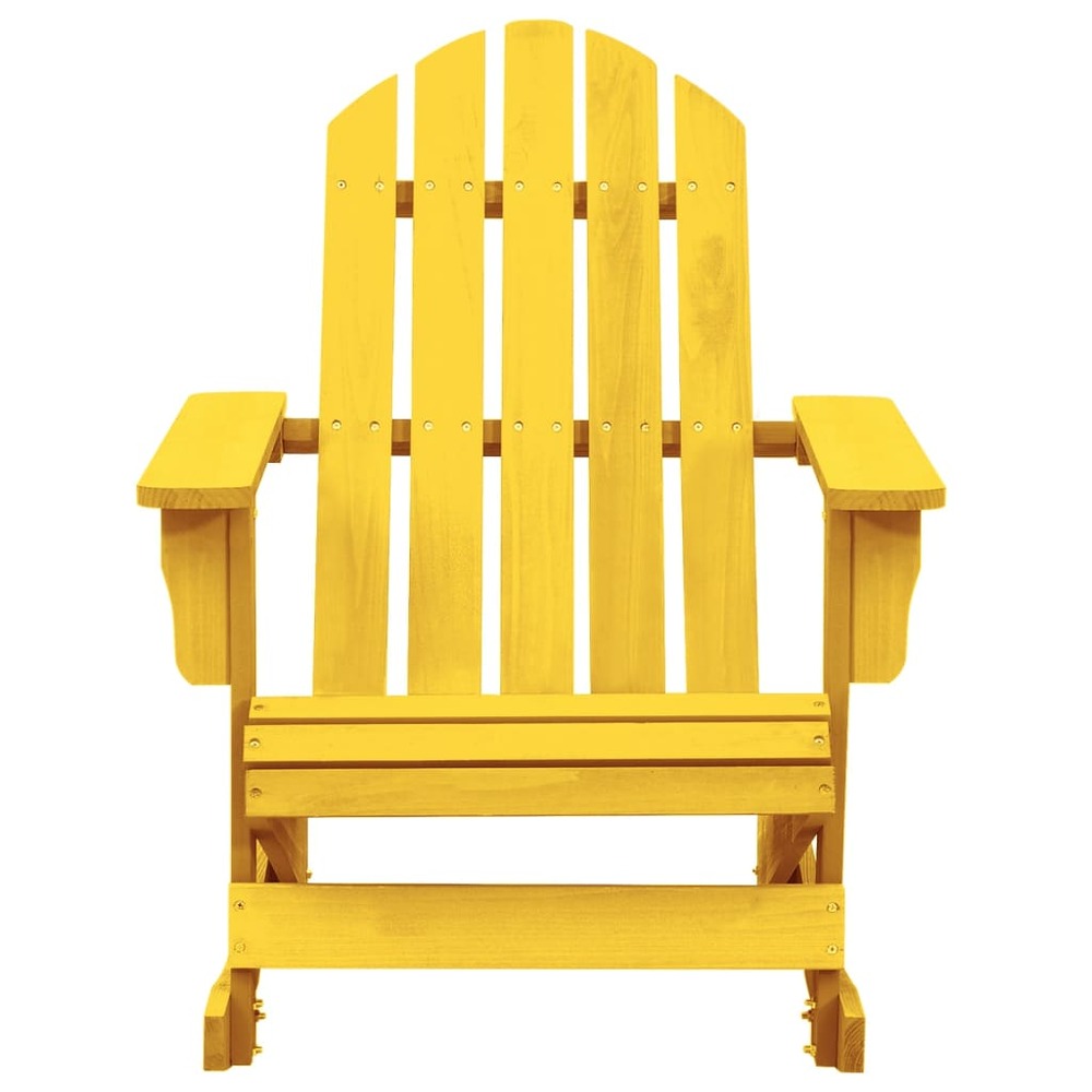 Chaise à bascule de jardin adirondack bois de sapin jaune