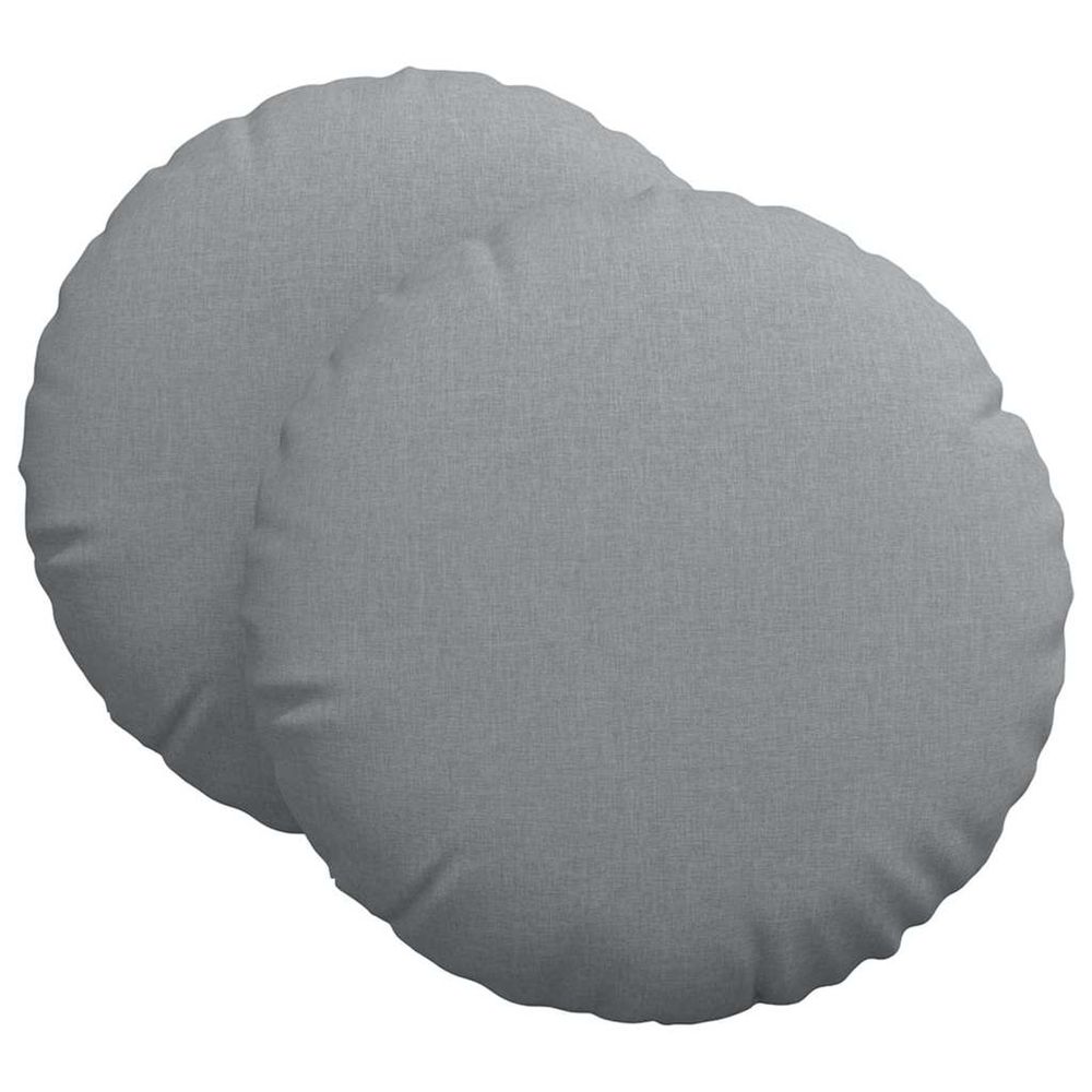 Coussins de siège 2 pc tissu gris clair ø60 x 21 cm