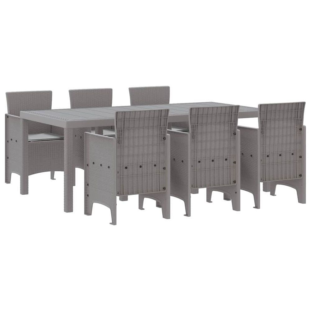 Ensemble de salle à manger pour jardin 7 pc gris clair