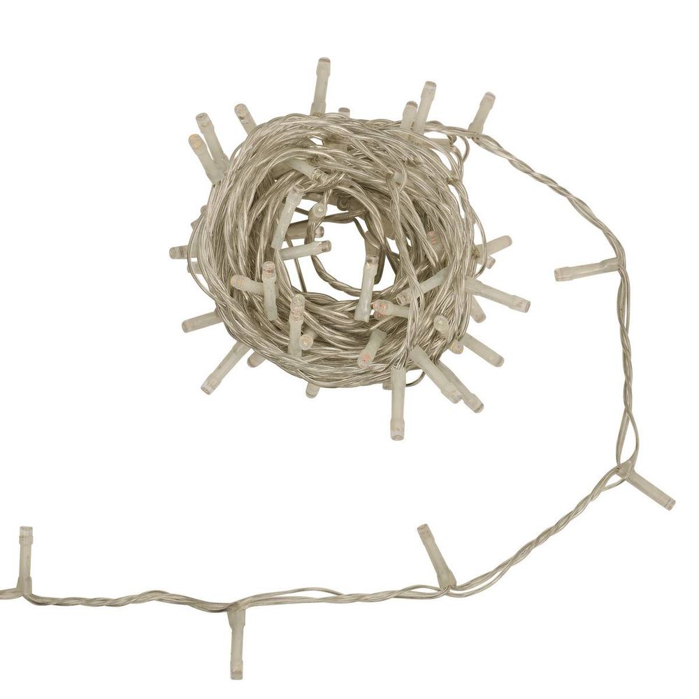 Guirlande lumineuse d'extérieur 7,5 m 100 led rouge, vert et blanc chaud fil transparent 13 fonctions avec minuteur sur secteur