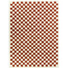 Tapis damier à poils longs - colorama - rouge terracotta - 80 x 150 cm