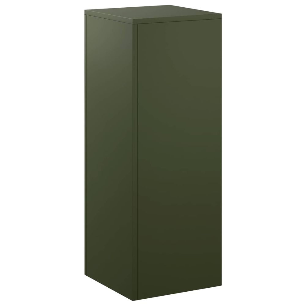 Support de plante vert olive 30 x 30 x 80 cm acier patiné