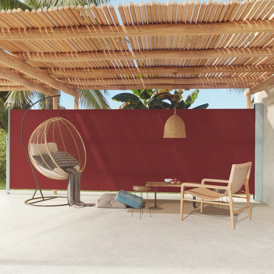 Auvent latéral rétractable de patio 180x600 cm rouge