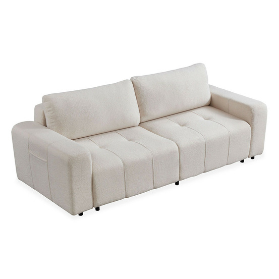 Canapé convertible 3 places bouclette