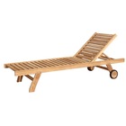 Salento - chaise longue en teck - chaise longue pratique et confortable - bain de soleil à roulettes