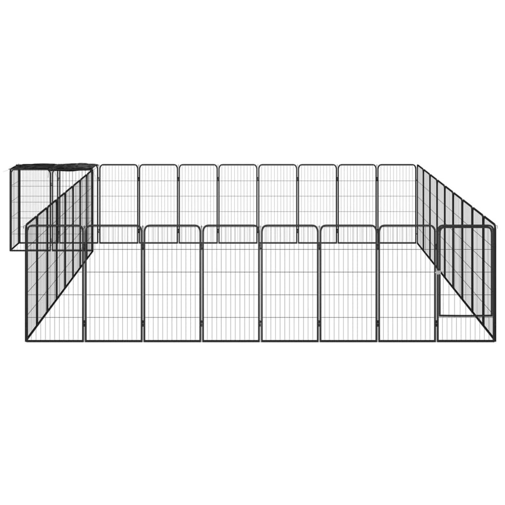 Parc pour chien 38panneaux noir 50x100cm acier enduit de poudre
