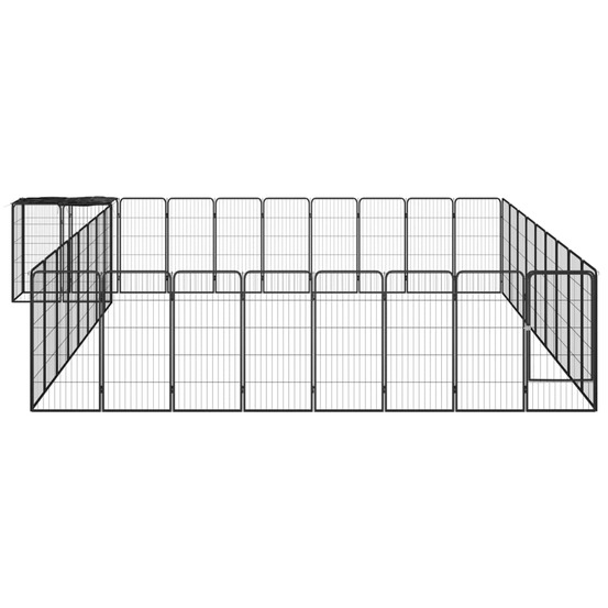 Parc pour chien 38panneaux noir 50x100cm acier enduit de poudre