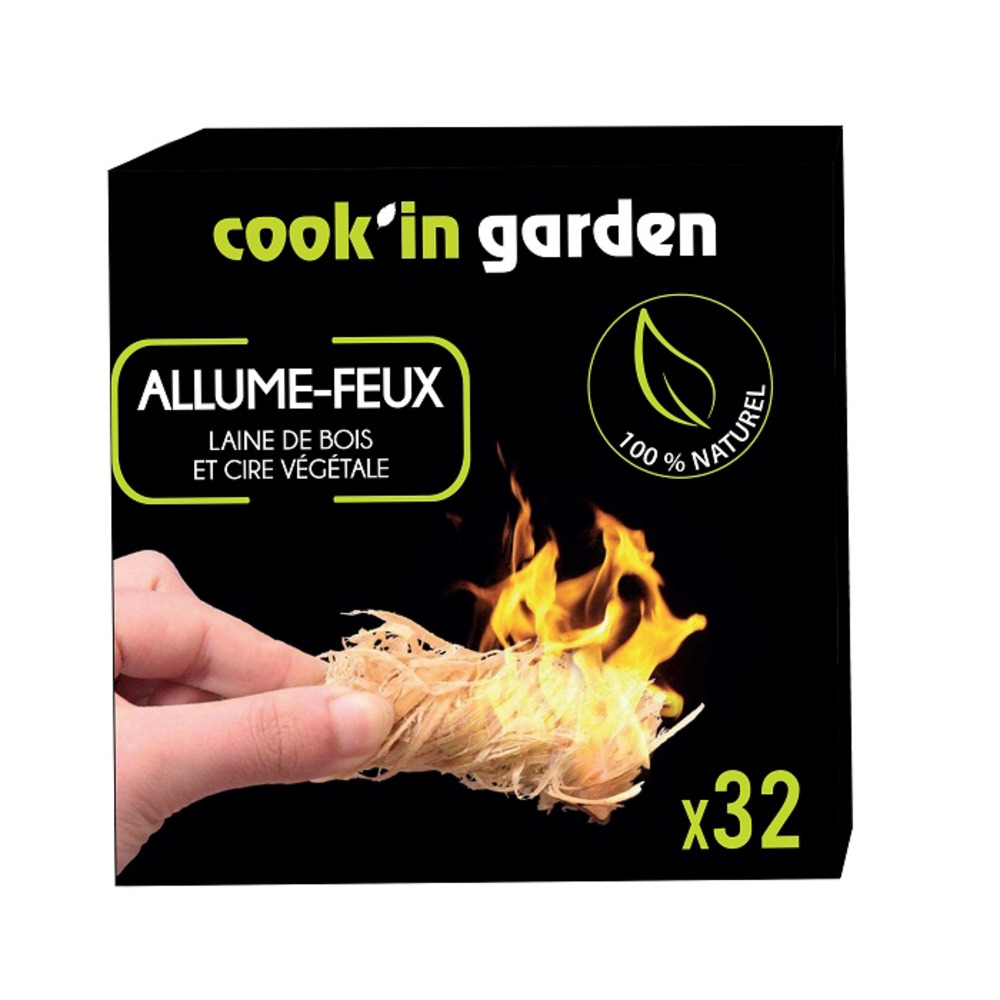 32 allume feux en laine de bois cook'in garden