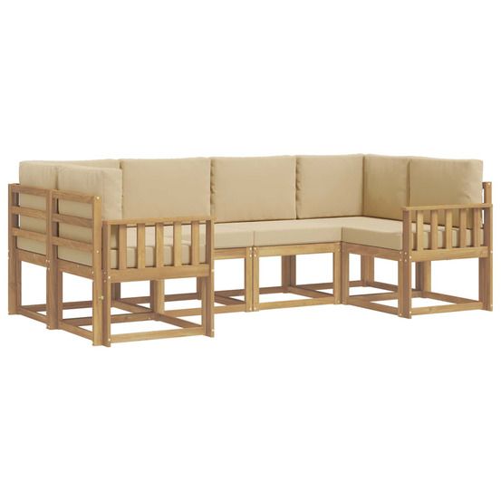 Ensemble de canapés d'extérieur 6 pc blanc et beige