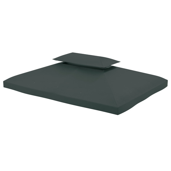 Toile de rechange pour pavillon tonnelle tente 3 x 4 m polyester haute densité 180 g/m² gris foncé